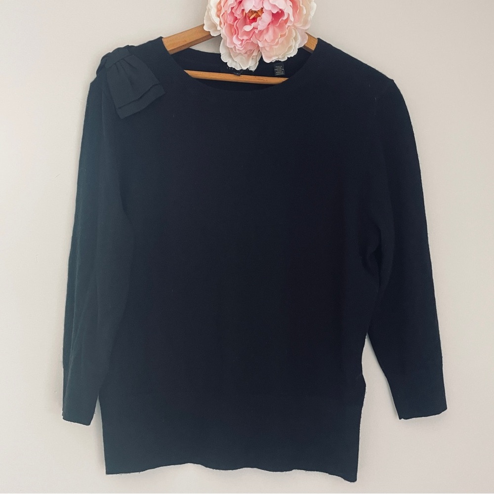 Ted Baker Black Sweater Bow Wool Cashmere Blend 4